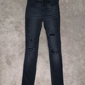 hollister black ripped jeans